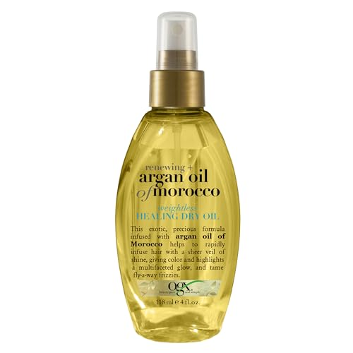 OGX Renewing Argan Oil of Morocco Weightless Healing Dry Oil Spray Lightweight Hair Oil Mist for Split Ends Frizzy Hair and Flyaways Paraben Free Sulfated Surfactants Free 4 Fl Oz 0 belly baby and beyond