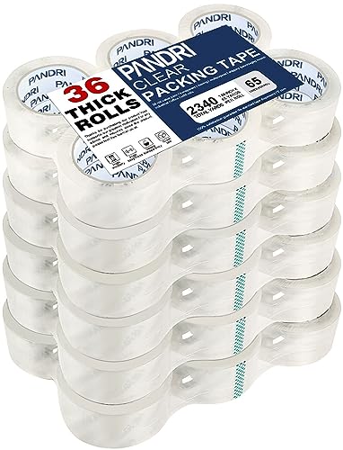 PANDRI Clear Packing Tape 36 Rolls Heavy Duty Packaging Tape for Shipping Packaging Moving Sealing 188 inches Wide 65 Yards Per Roll Total 2340 Yards 0 belly baby and beyond