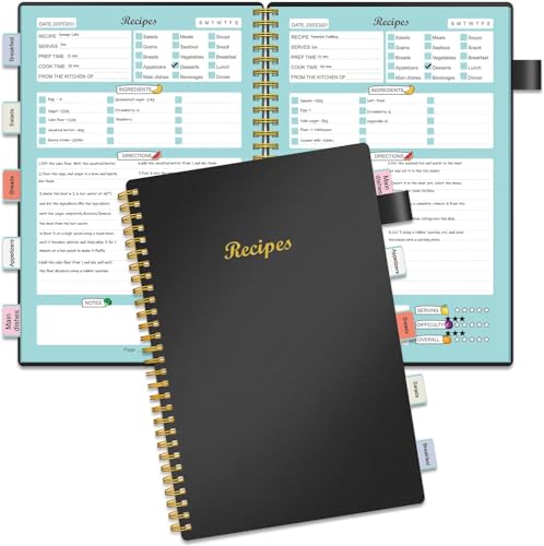 Recipe Book to Write in Your Own Recipes Blank Recipe Notebook with Tabs for Family Cooking Lover 120 Pages Recipe Organizer 85 x 55 Black 0 belly baby and beyond