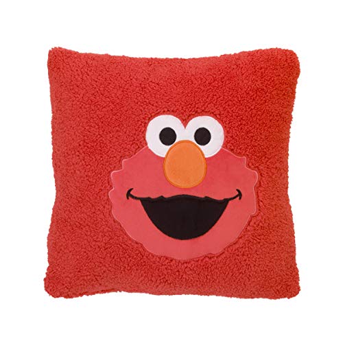 Sesame Street Elmo Red Super Soft Sherpa Toddler Pillow with Applique RedOrangeWhiteBlack 0 belly baby and beyond