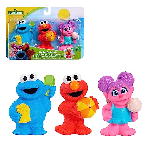 Sesame Street Floating Fun Friends 3 Piece Set Water Squirters Bath and Pool Toys Kids Toys for Ages 2 Up by Just Play 0 belly baby and beyond