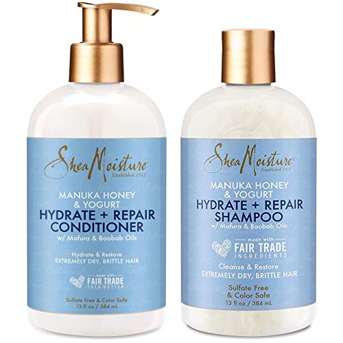 SheaMoisture Hydrate Repair conditioner For Damaged Hair Manuka Honey Yogurt Shea Butter Shampoo and Conditioner 13 Floz 0 belly baby and beyond