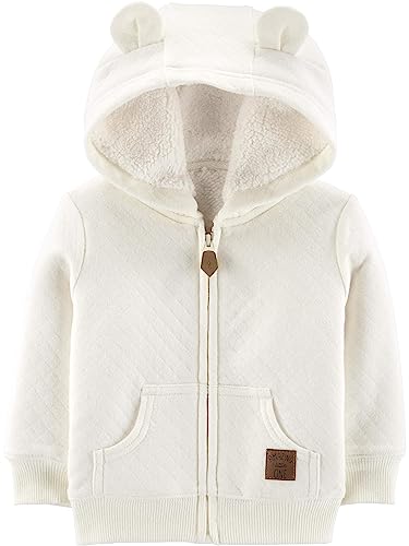 Simple Joys by Carters Baby Hooded Sweater Jacket with Sherpa Lining 0 belly baby and beyond