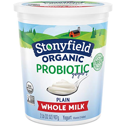 Stonyfield Organic Whole Milk Probiotic Yogurt Plain 32 oz Immunity Digestive Health 0 belly baby and beyond