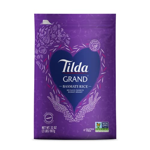 Tilda Grand Basmati Rice Extra Long Grain Rice Gluten Free Rice 2 Pound Bag 0 belly baby and beyond