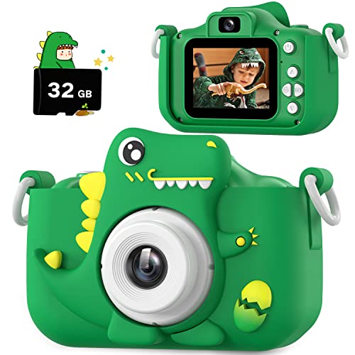 Upgrade Dinosaur Kids Camera Christmas Birthday Gifts for Girls Boys 3 12 1080P HD Selfie Digital Video Camera for Toddlers Cute Portable Little Girls Boys Gifts Toys for 3 4 5 6 7 8 9 Years Old 0 belly baby and beyond